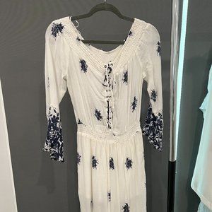 En Creme White/Blue Jumpsuit